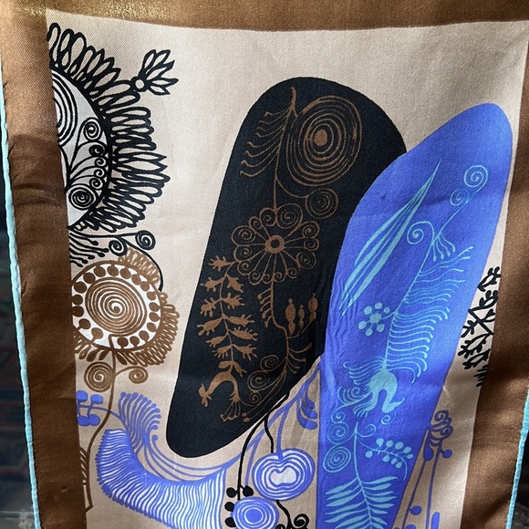 Oblong Sally Gee Silk Scarf Vintage - Picture 4 of 14